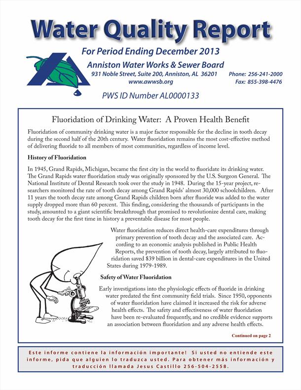 Water Quality Reports Home